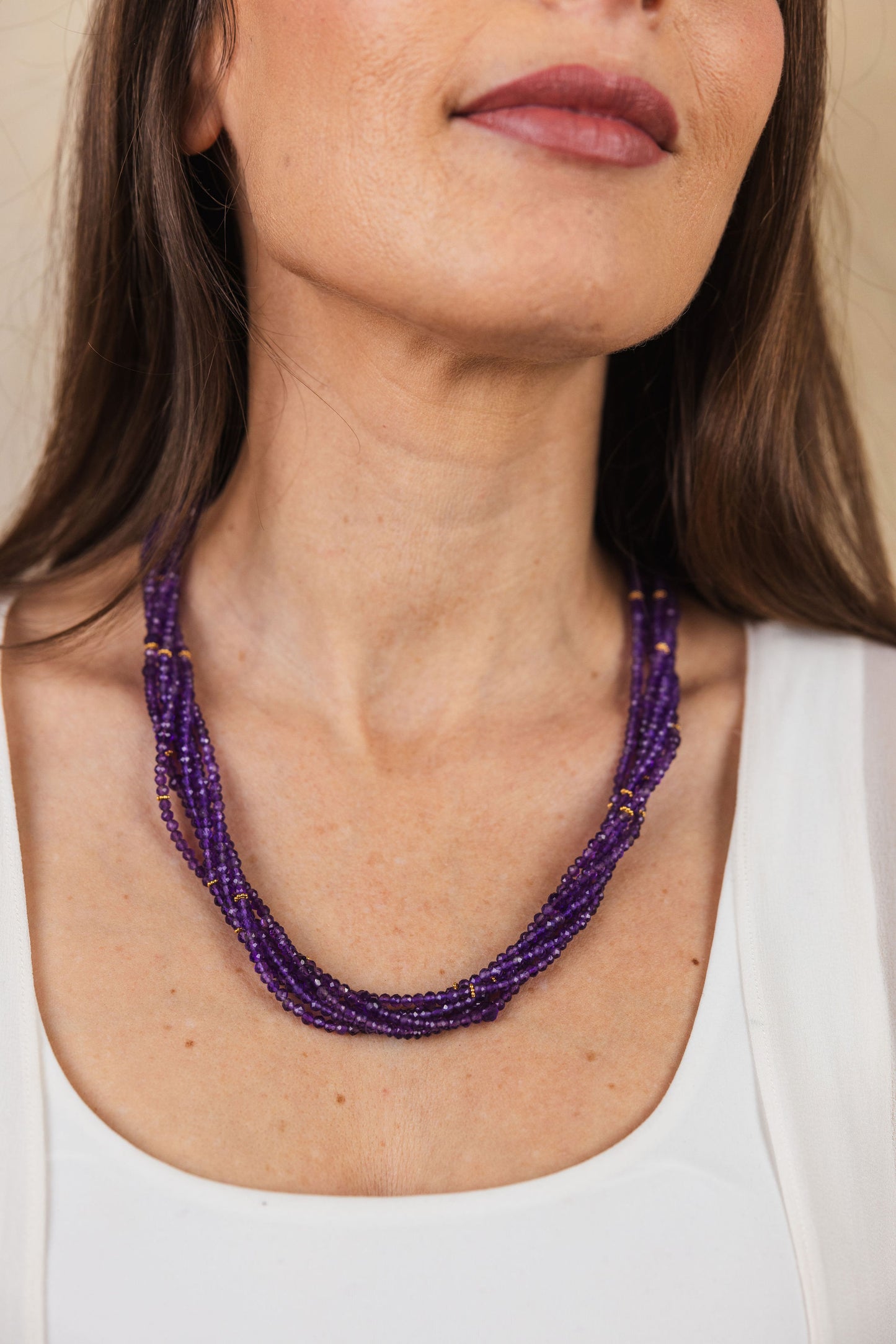 Amethyst Six Strand Necklace