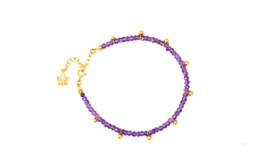 Amethyst Gold Drop Bracelet