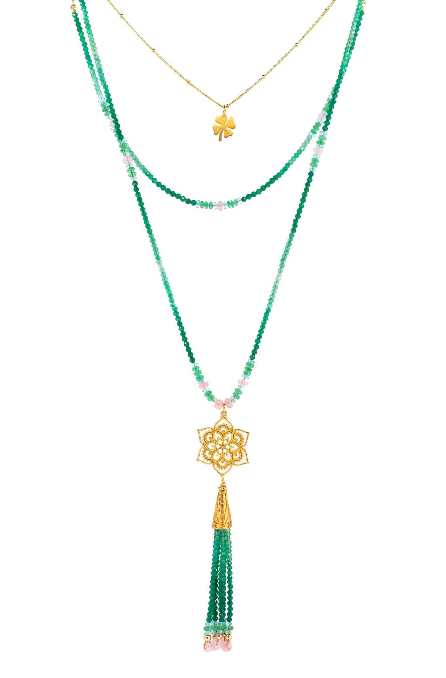 Lady Luck- Golden Lotus Necklace Set