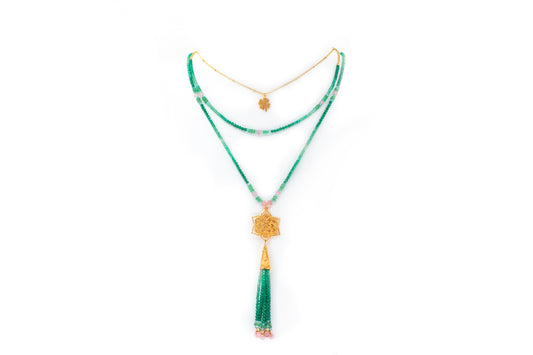 Lady Luck- Golden Lotus Necklace Set