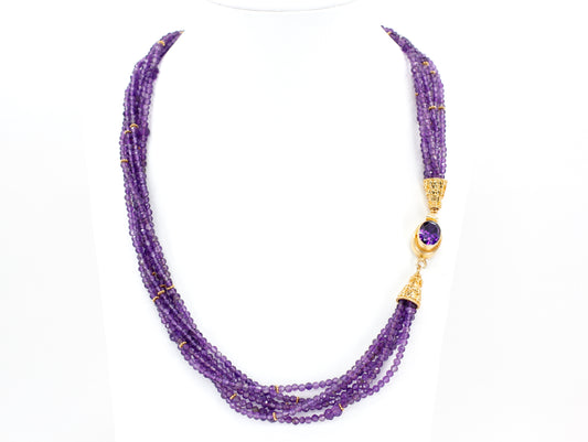 Amethyst Six Strand Necklace