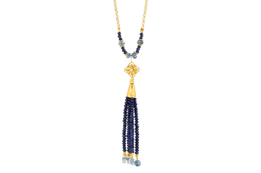 Sagestone- Sapphire Tassel Necklace