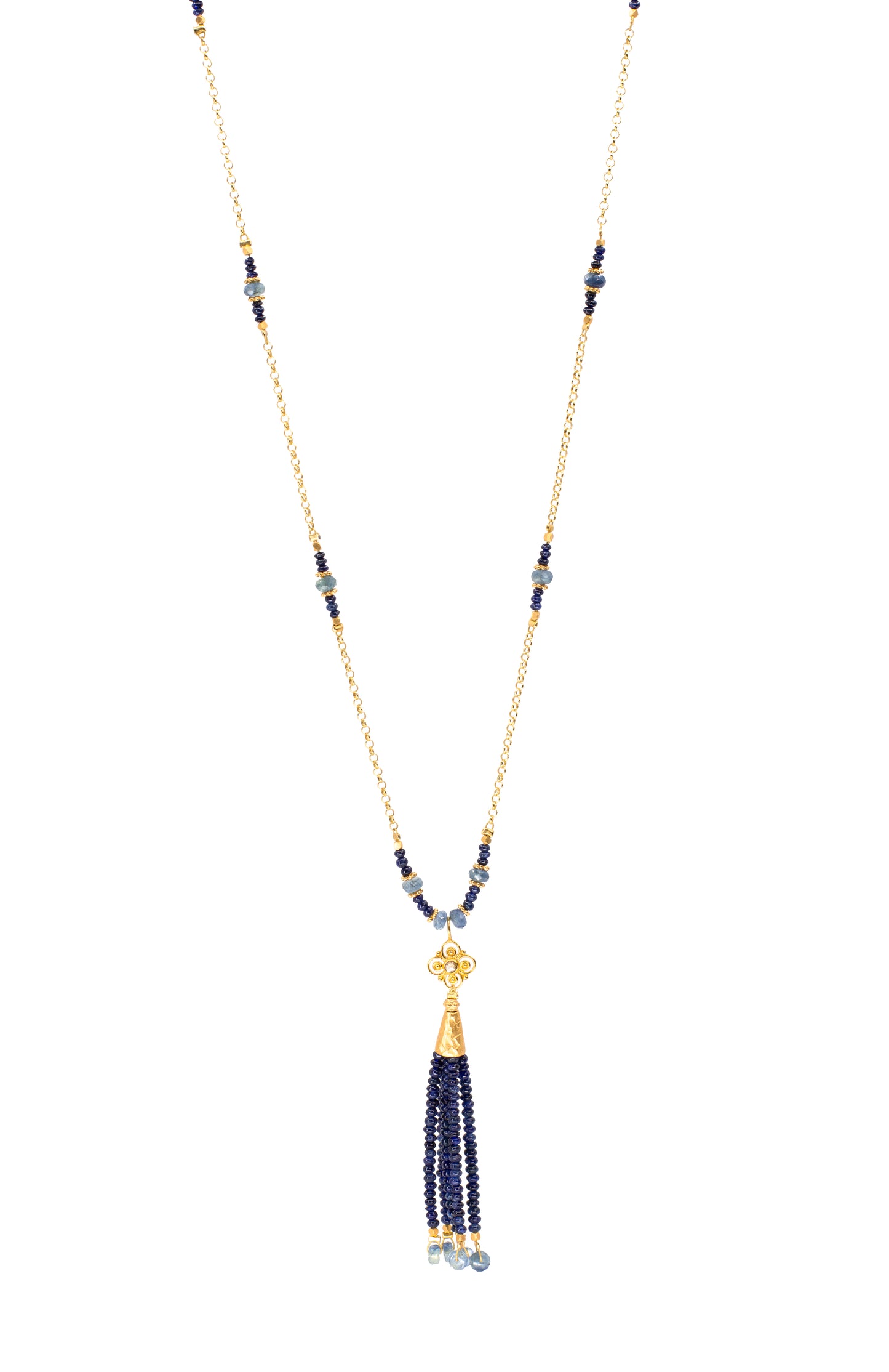 Sagestone- Sapphire Tassel Necklace