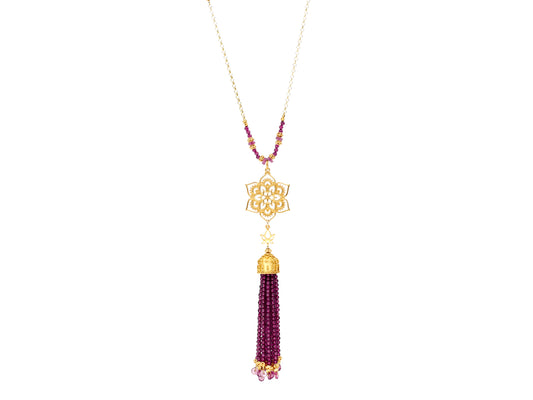 Garnet Tassel Necklace