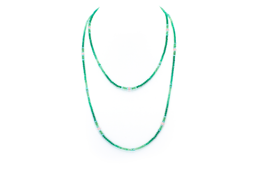 Golden Lotus Long Gem Chain