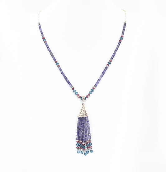 Sagestone- Iolite Tassel Necklace